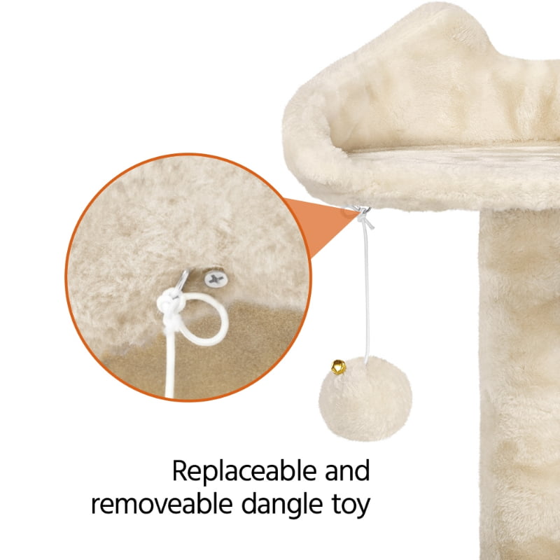 SMILE MART 54.5" Double Condo Cat Tree with Scratching Post Tower