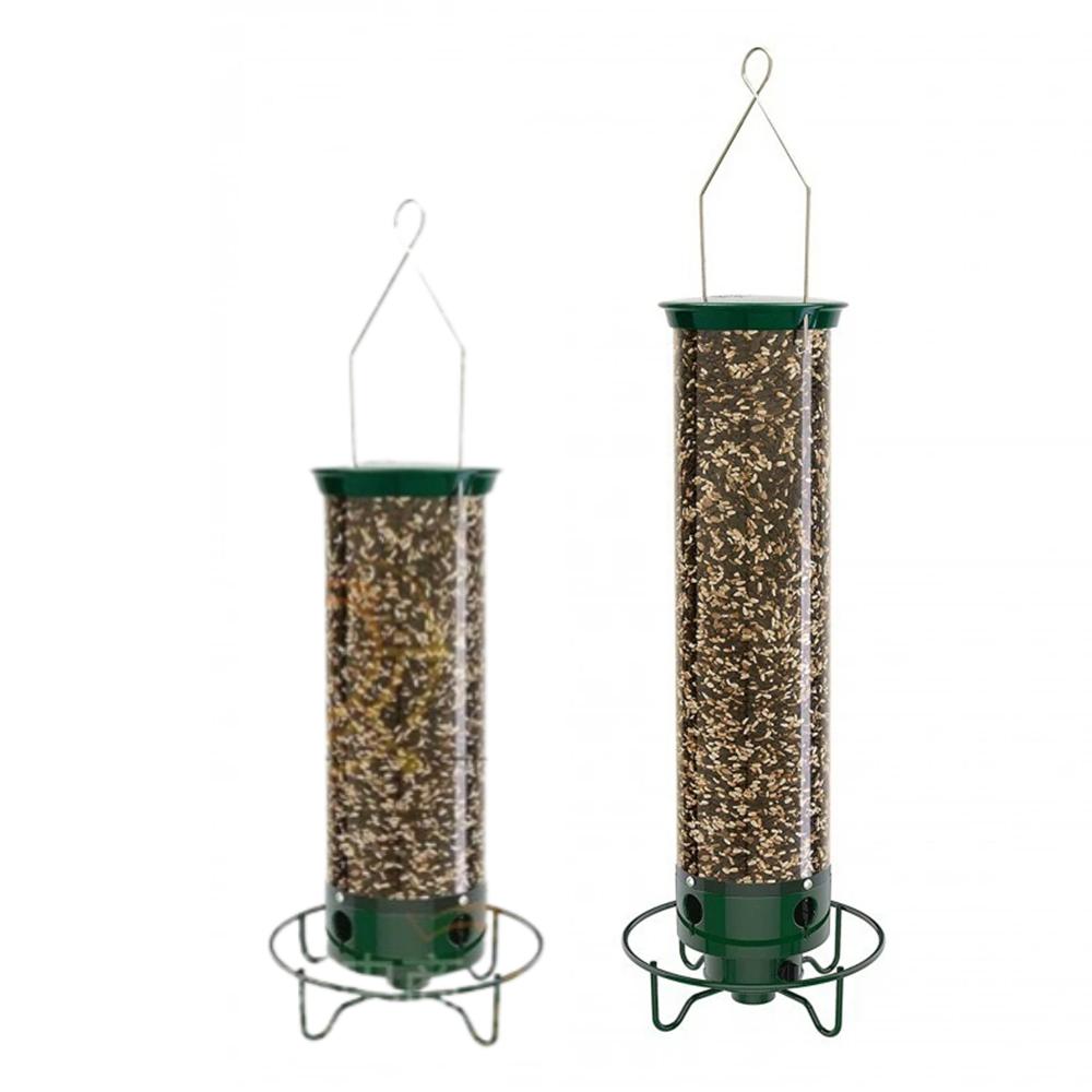 Non Electric Bird Feeders Integrated Solid Base Geometry Swivel Anti Squirrel Metal Iron Art Self Water Feeder Pet Products