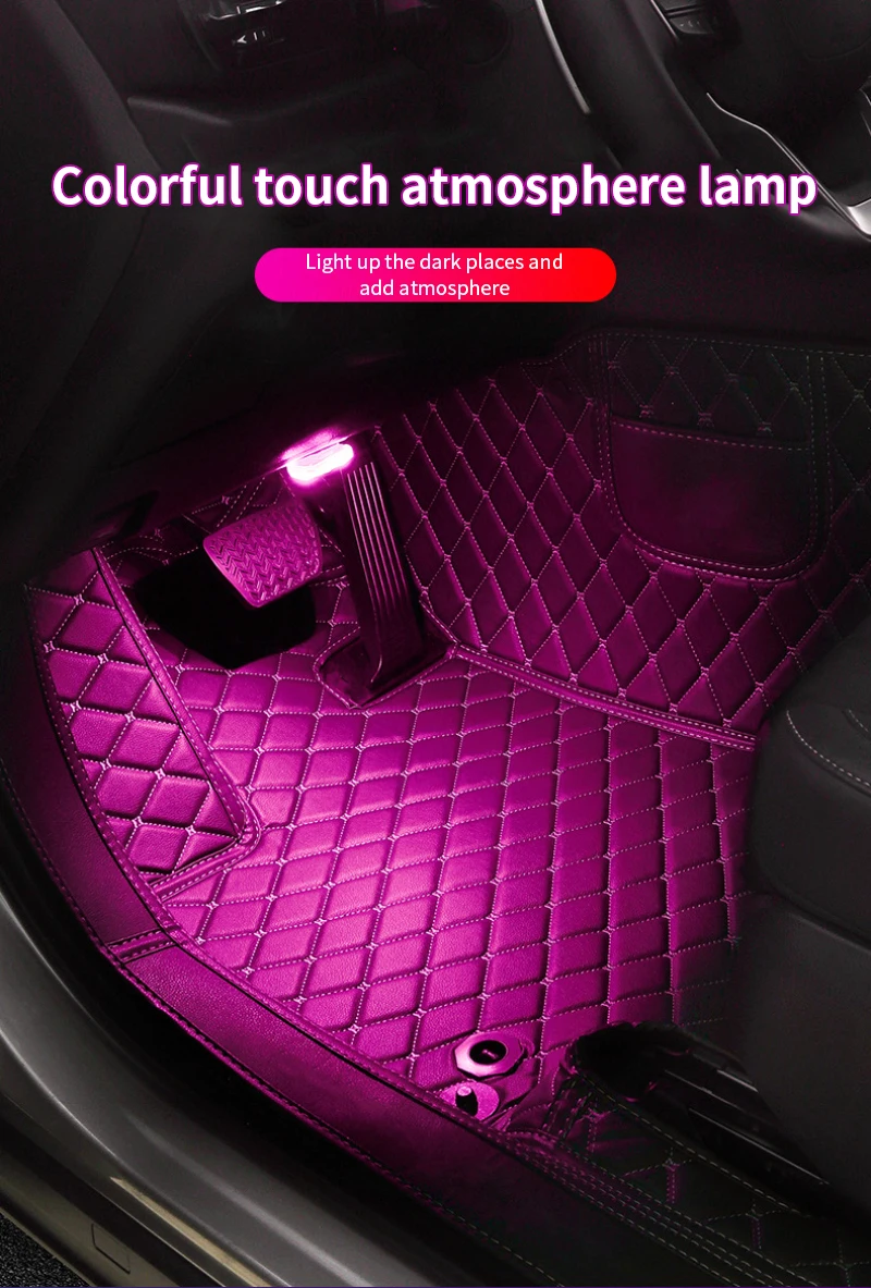 Car Reading Lamp Wireless Magnetic Touch Sensor LED Light 7 Colors USB Charging Interior Roof Lighting Decorative Night Light