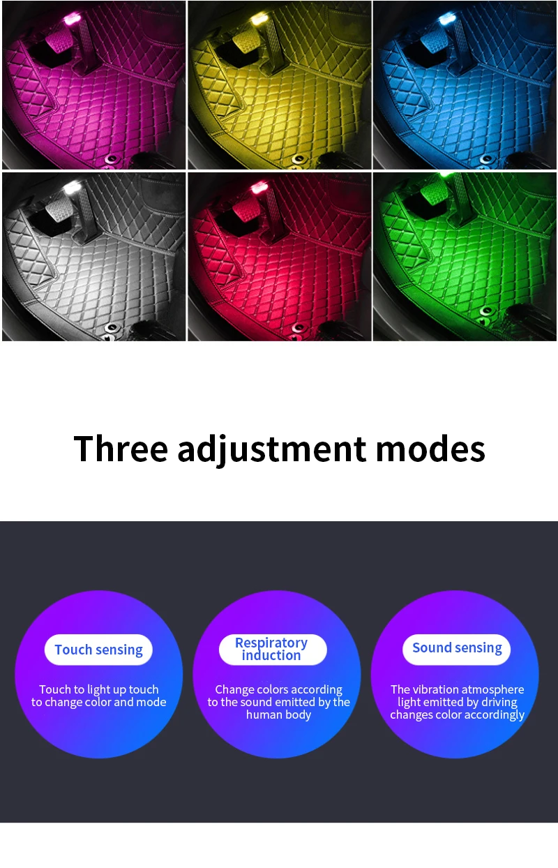 Car Reading Lamp Wireless Magnetic Touch Sensor LED Light 7 Colors USB Charging Interior Roof Lighting Decorative Night Light