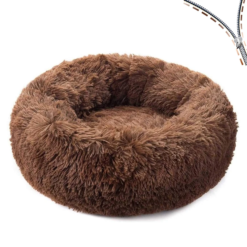 brown dog/cat bed fluffy