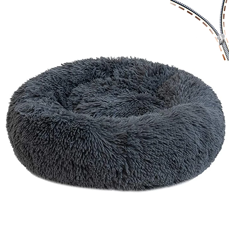 dark gray cat bed fluffy
