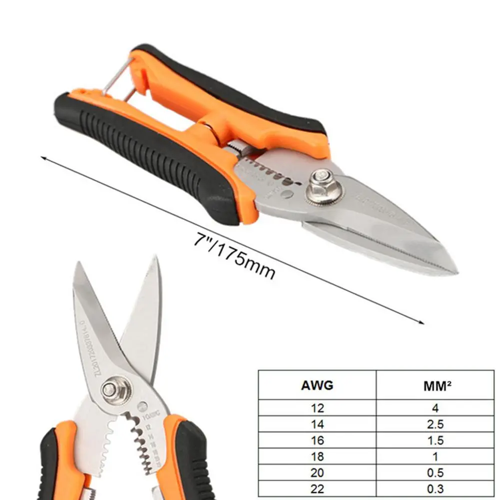 Multi-function Scissors Crimping Pliers Wire Stripper Wire Cutter Electrician Crimper Cable Cutter Automatic Wire Stripper 2021