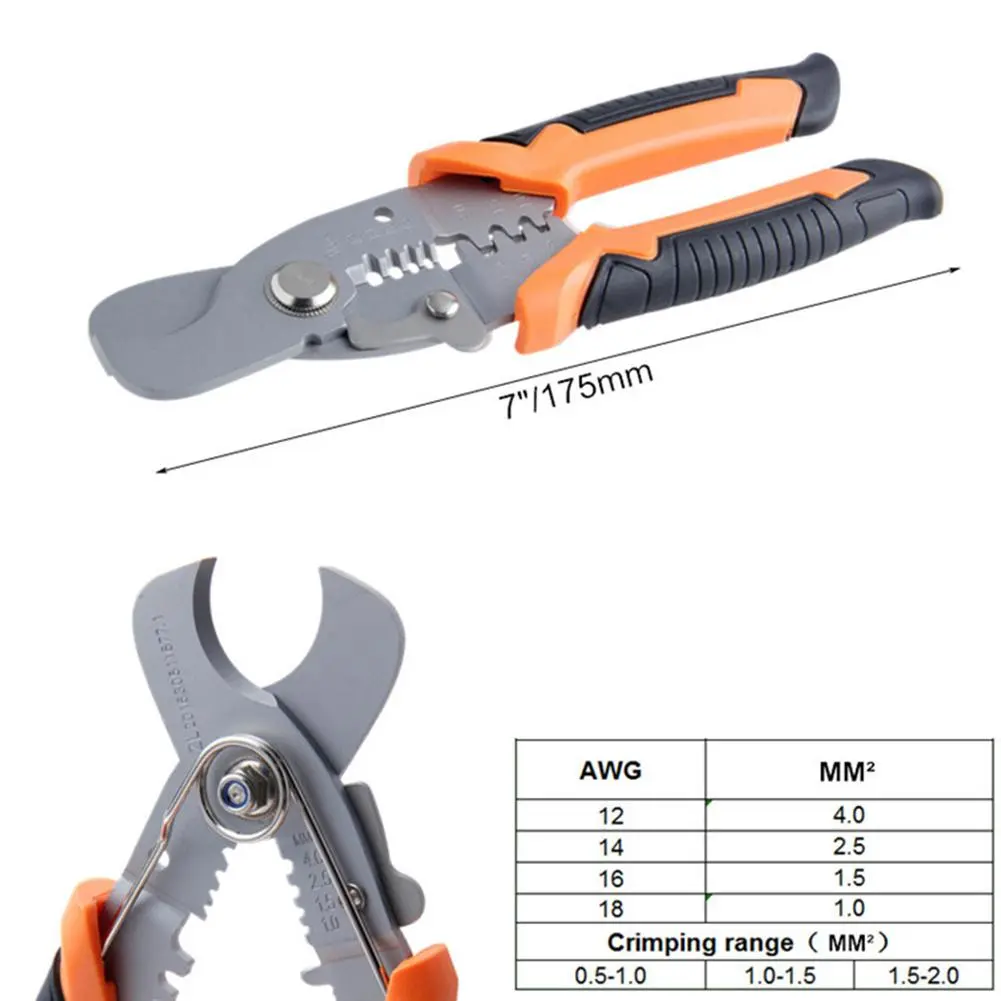 Multi-function Scissors Crimping Pliers Wire Stripper Wire Cutter Electrician Crimper Cable Cutter Automatic Wire Stripper 2021