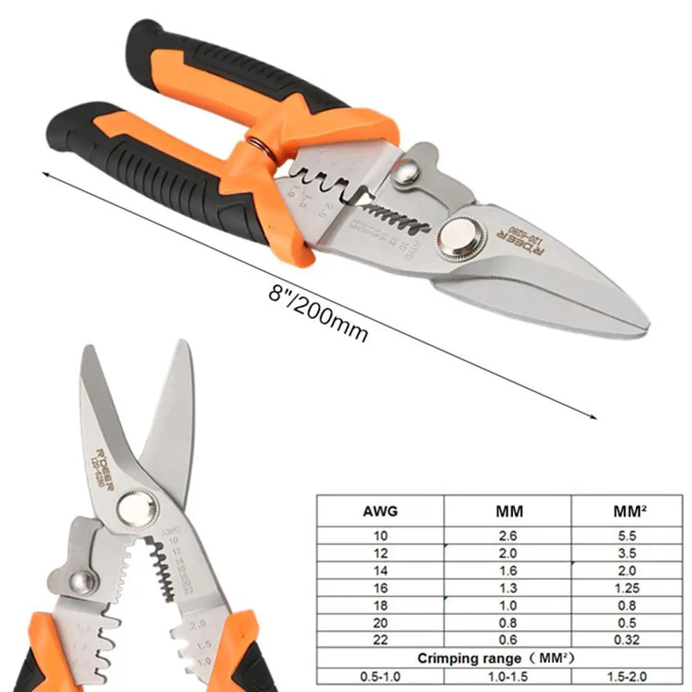 Multi-function Scissors Crimping Pliers Wire Stripper Wire Cutter Electrician Crimper Cable Cutter Automatic Wire Stripper 2021
