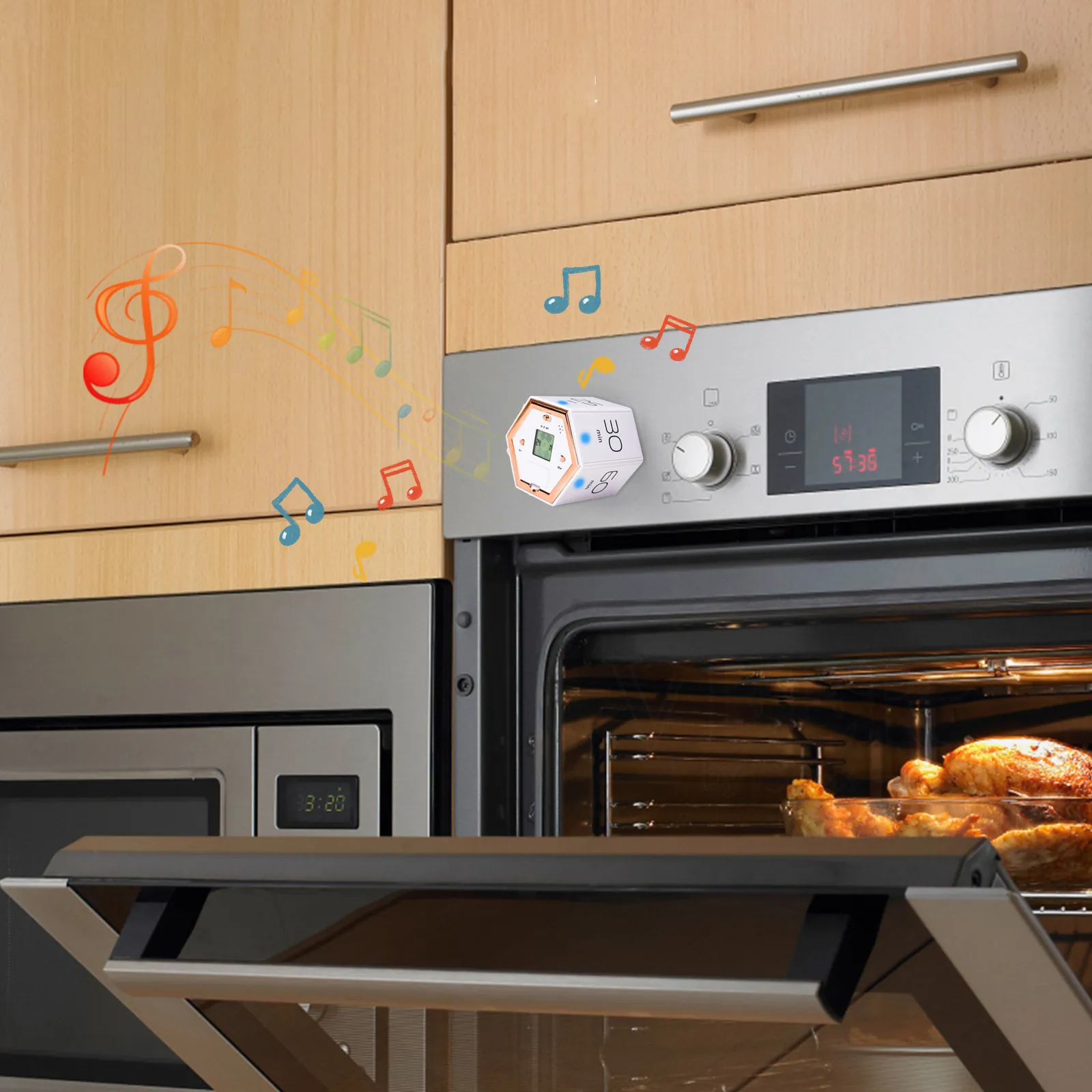 Kitchen Timer LED Digital for Shower/Cooking Stopwatch Magnetic Electronic Digital Alarm YouTube-Ticktime Study Timer Pomodoro