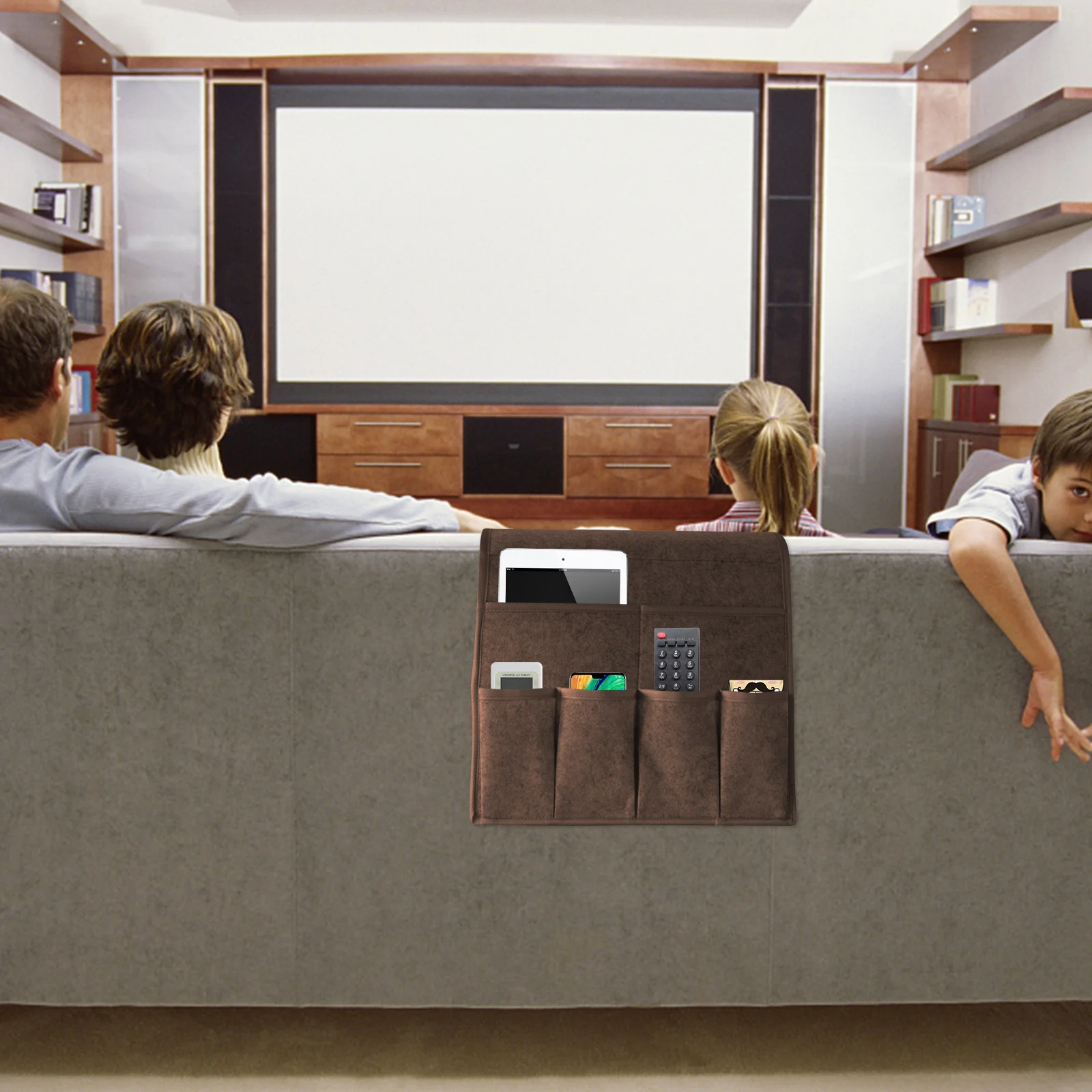 Armchair Caddy Remote Control Holder for Couch Recliner Armrest Organizer Non Slip Sofa Arm Chair Caddie with 7 Pocket Storage