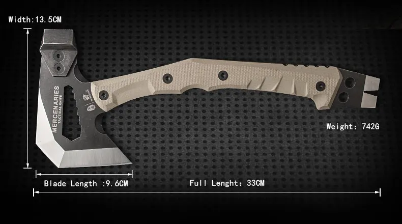HX OUTDOORS Mercenarys Full Tang Camping Survival Touris Axe Hatchet Tactical Multifunctional Hunting Tools Tomahawk Hammer