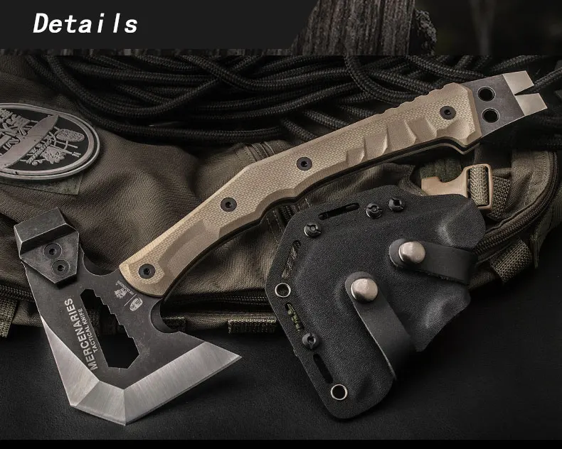 HX OUTDOORS Mercenarys Full Tang Camping Survival Touris Axe Hatchet Tactical Multifunctional Hunting Tools Tomahawk Hammer