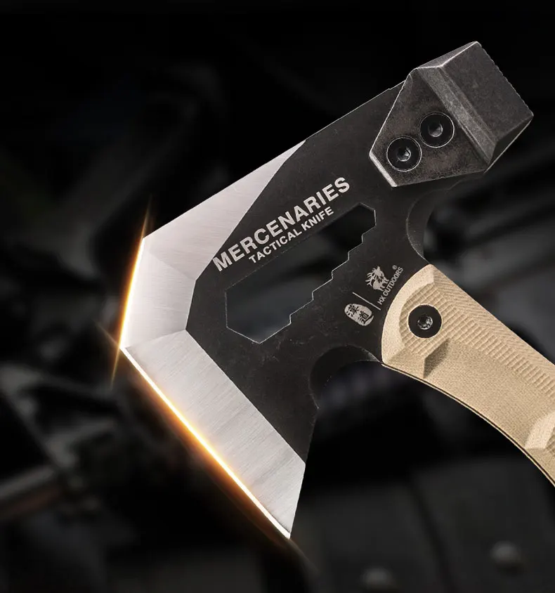 HX OUTDOORS Mercenarys Full Tang Camping Survival Touris Axe Hatchet Tactical Multifunctional Hunting Tools Tomahawk Hammer