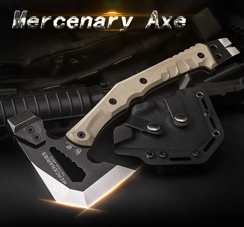 HX OUTDOORS Mercenarys Full Tang Camping Survival Touris Axe Hatchet Tactical Multifunctional Hunting Tools Tomahawk Hammer