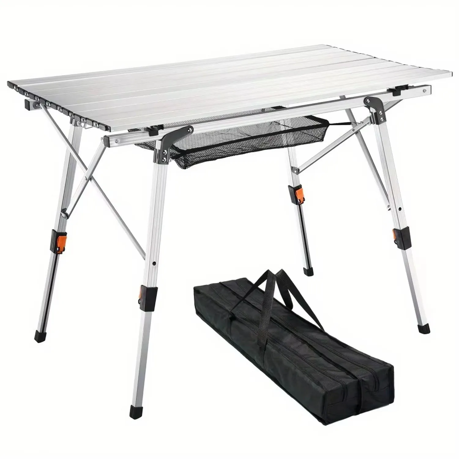 Portable Outdoor Camping Table, Multifunctional Portable Aluminum Table, Picnic Table with Under Table Mesh Storage Portable Outdoor Camping Table, Multifunctional Portable Aluminum Table, Picnic Table with Under Table Mesh Storage