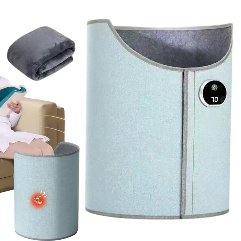 Cylindrical Foot Warmer Folding Electric Feet Heater blue