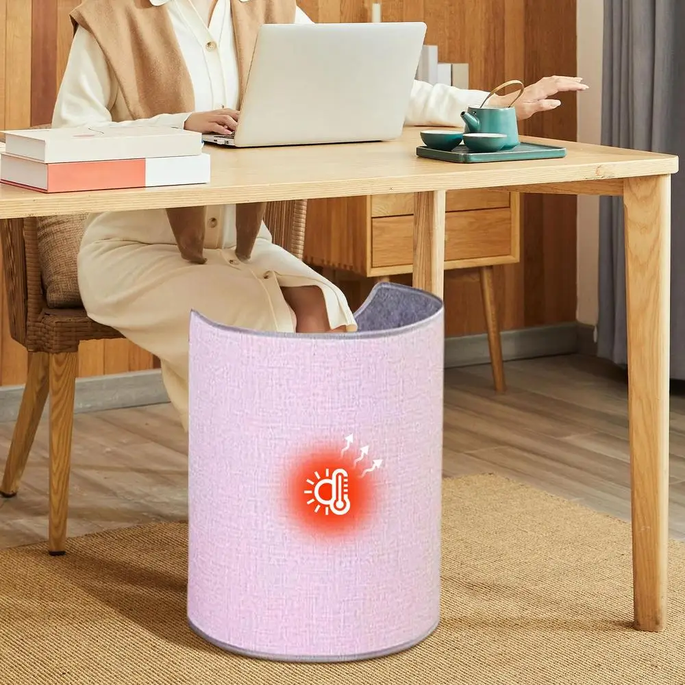 Cylindrical Foot Warmer Folding Electric Feet Heater Electric Foot Warmer Under Desk Feet Leg Heated Warm For Home Office