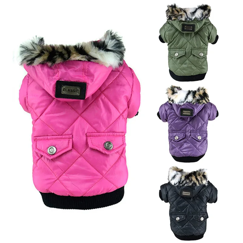 Winter Dog Jacket – Windproof Hooded Coat for Small to Medium Dogs (XS–XXL)
